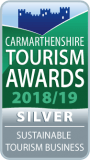 2018/19 Carmarthenshire Silver Sustainable Tourism Business Award Logo
